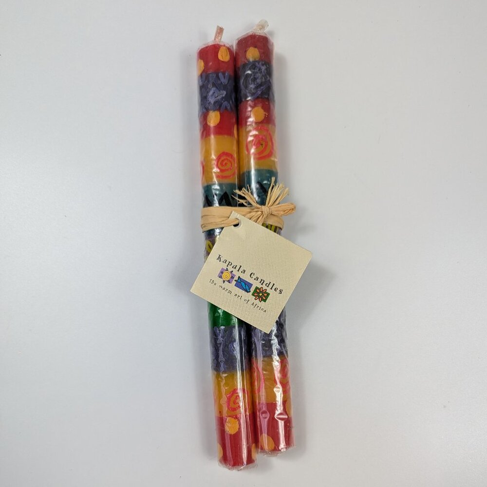 Kapula South African Art Handpainted Taper Candles 9.5"